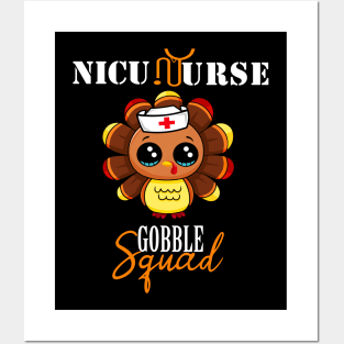 nicu nurse gobble squad cute turkey Posters and Art